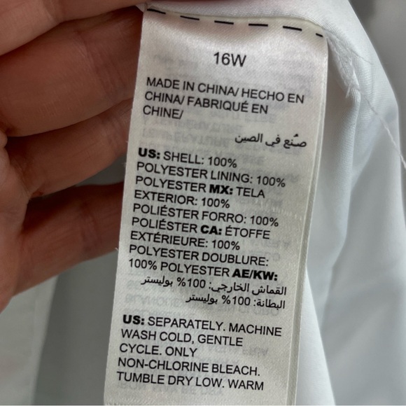 WHBM Graphic Floral Printed Midi Skirt Matte Satin Full Pockets Black White 16W - Picture 9 of 11